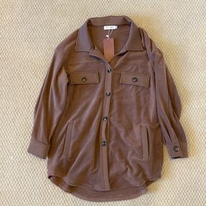 Soft Fleece Button Down Shirt NWT